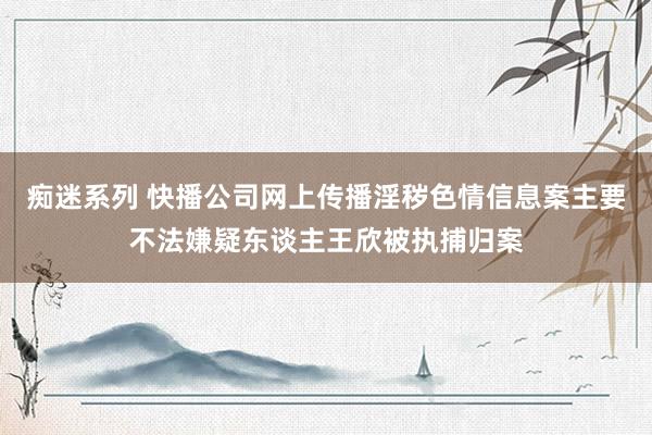 痴迷系列 快播公司网上传播淫秽色情信息案主要不法嫌疑东谈主王欣被执捕归案