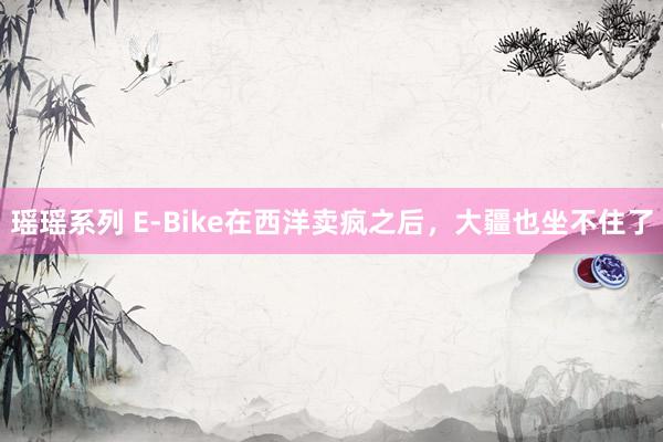 瑶瑶系列 E-Bike在西洋卖疯之后，大疆也坐不住了