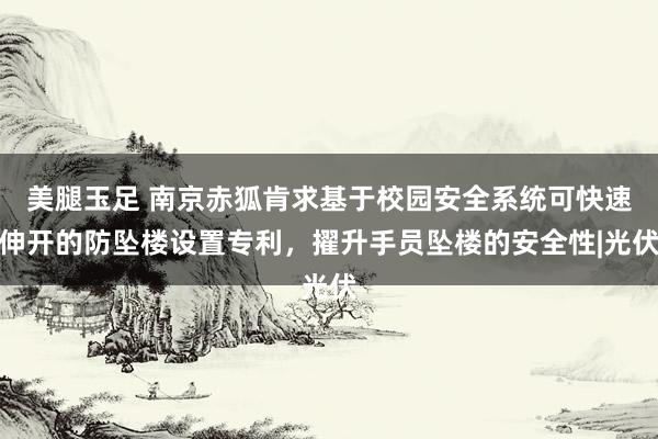 美腿玉足 南京赤狐肯求基于校园安全系统可快速伸开的防坠楼设置专利，擢升手员坠楼的安全性|光伏