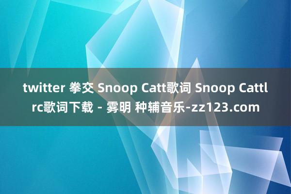 twitter 拳交 Snoop Catt歌词 Snoop Cattlrc歌词下载 - 雾明 种辅音乐-zz123.com